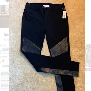 Per se leather faux moto leggings